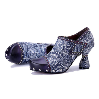 ColorStepshoes Indigo Grace Pumps Women’s Cowhide Leather Heels by Colorstepshoes – Don't Panic Shoes