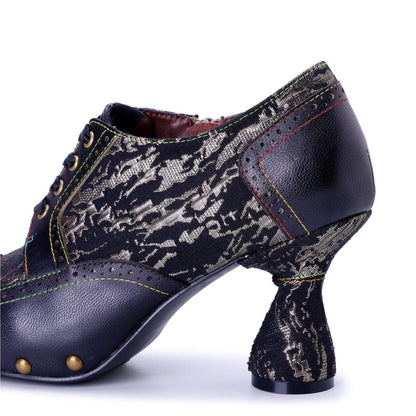 ColorStepshoes Retro Handmade Women’s Black Leather Pumps Heels by Colorstepshoes – Don't Panic Shoes