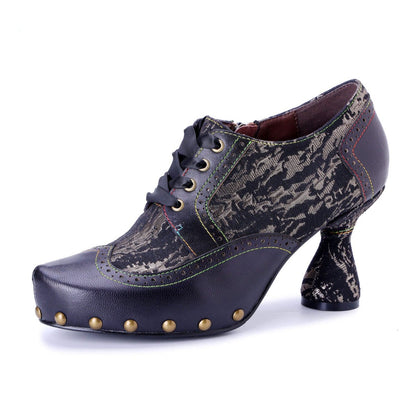 ColorStepshoes Retro Handmade Women’s Black Leather Pumps Heels by Colorstepshoes – Don't Panic Shoes