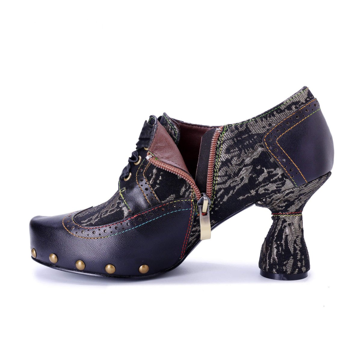 ColorStepshoes Retro Handmade Women’s Black Leather Pumps Heels by Colorstepshoes – Don't Panic Shoes