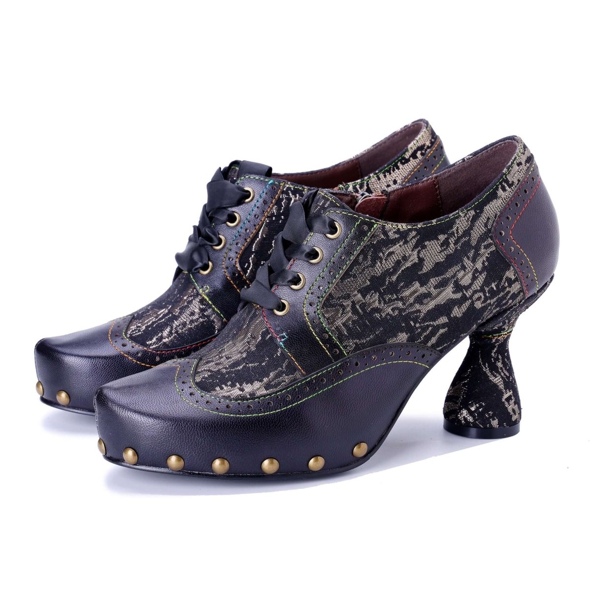 ColorStepshoes Retro Handmade Women’s Black Leather Pumps Heels by Colorstepshoes – Don't Panic Shoes