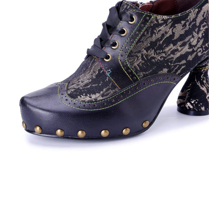 ColorStepshoes Retro Handmade Women’s Black Leather Pumps Heels by Colorstepshoes – Don't Panic Shoes