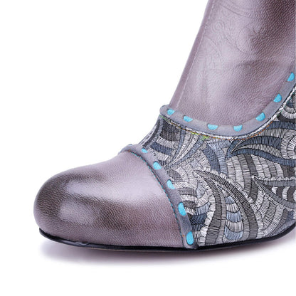 ColorStepshoes Silver Mist Paisley Women’s Leather Boots ankle boots by Colorstepshoes – Don't Panic Shoes