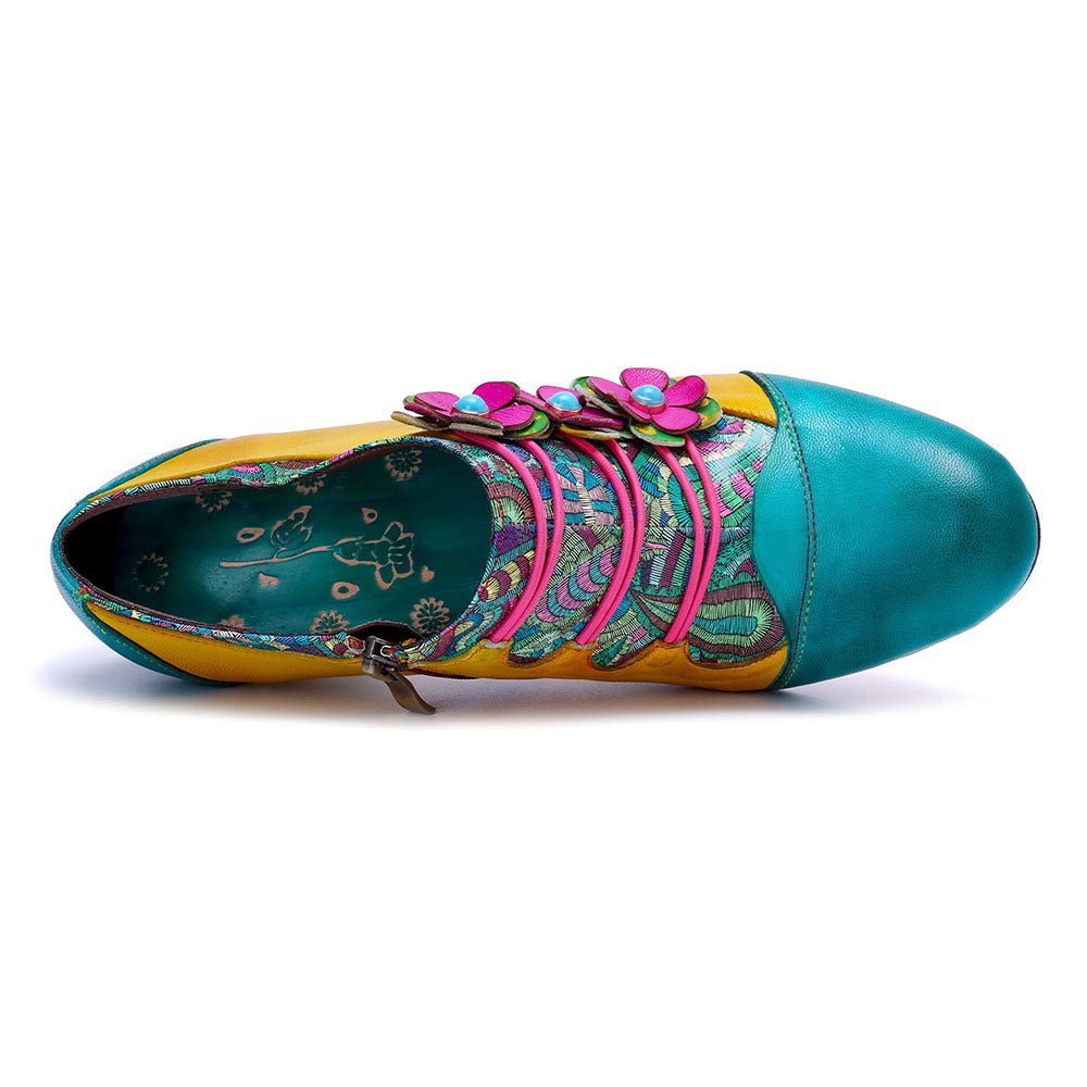 Colorstepshoes Vintage Handmade Bohemian Graffiti Pumps Heels by Colorstepshoes – Don't Panic Shoes