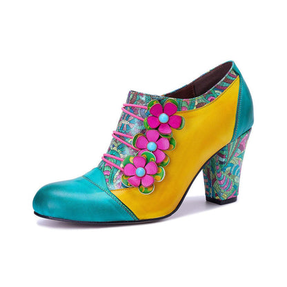 Colorstepshoes Vintage Handmade Bohemian Graffiti Pumps Heels by Colorstepshoes – Don't Panic Shoes
