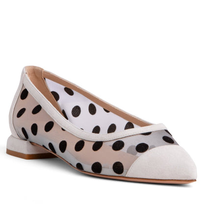 Coquette Blake Women’S Mesh Suede Ballerina Leather Flats by Beautiisoles – Don't Panic Shoes