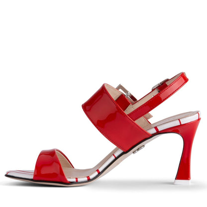 Coquette Marilyn Women’S Black Patent Leather Sandal Heels by Beautiisoles – Don't Panic Shoes