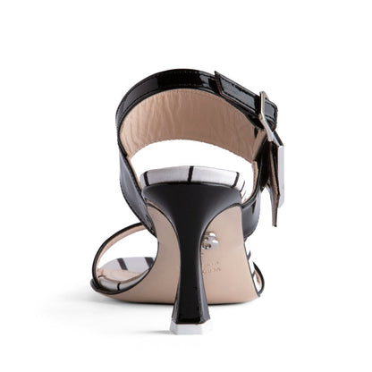 Coquette Marilyn Women’S Black Patent Leather Sandal Heels by Beautiisoles – Don't Panic Shoes