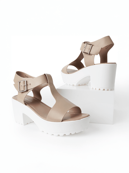 Corby | Beige Sandals by J.Adams – Don't Panic Shoes