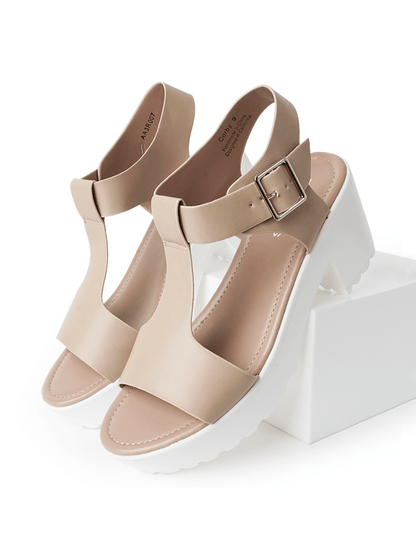 Corby | Beige Sandals by J.Adams – Don't Panic Shoes