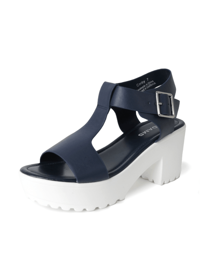 Corby | Navy Sandals by J.Adams – Don't Panic Shoes