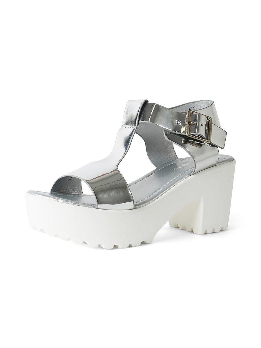 Corby | Silver Sandals by J.Adams – Don't Panic Shoes