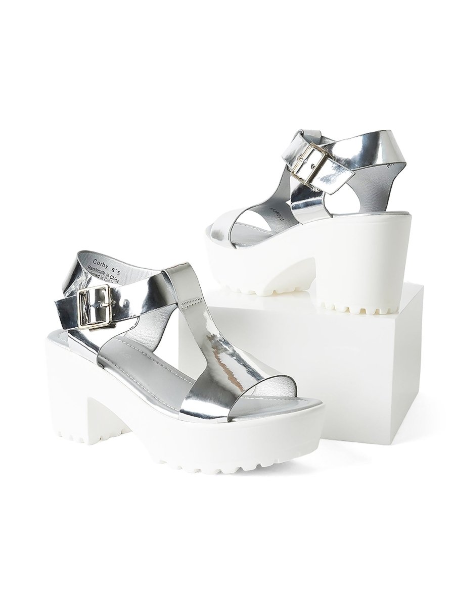 Corby | Silver Sandals by J.Adams – Don't Panic Shoes