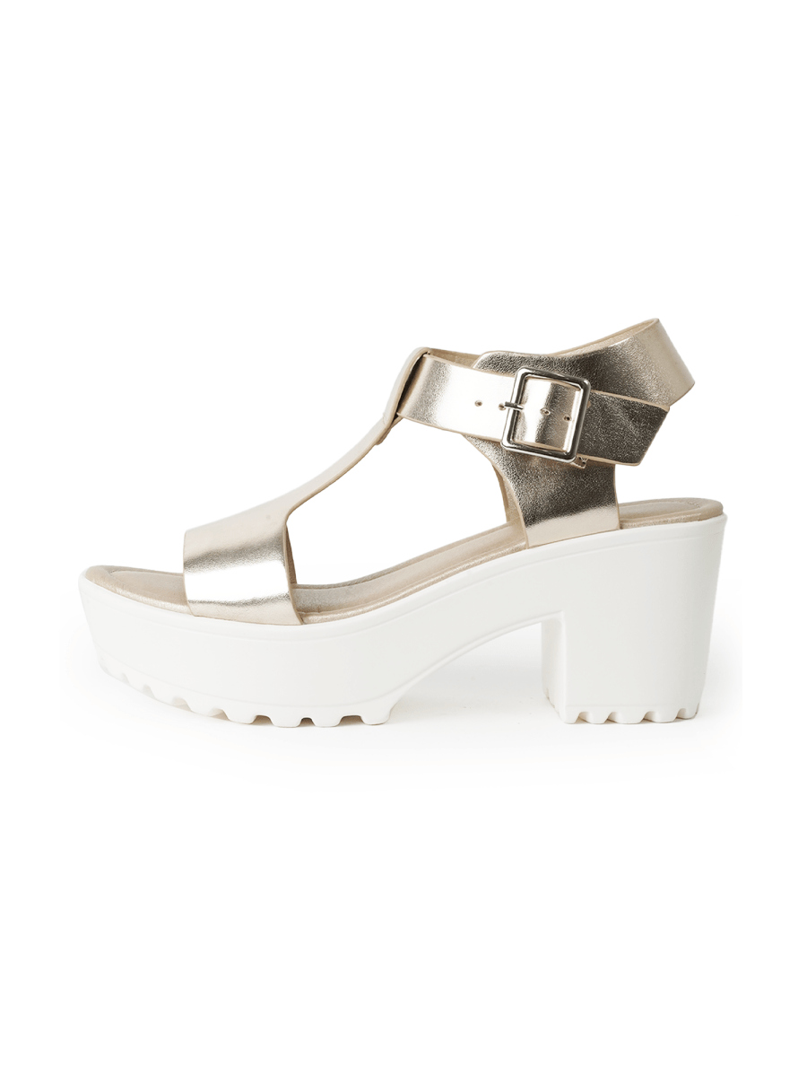 Corby | White Gold Sandals by J.Adams – Don't Panic Shoes