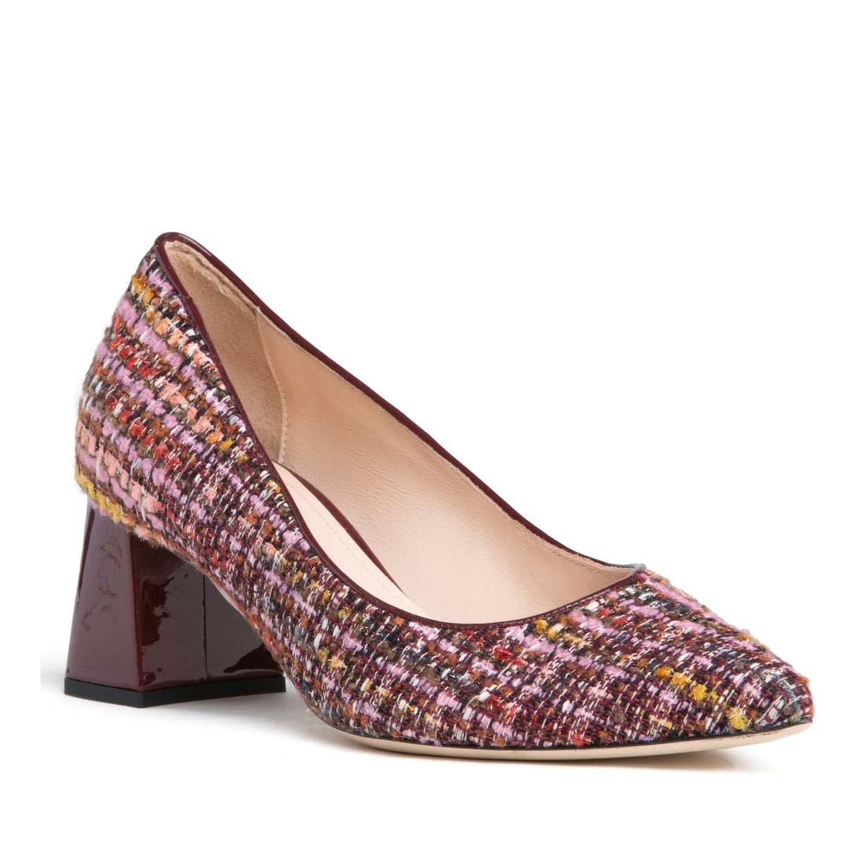 Corina Block Heel Pump Women’S Wool Tweed Leather Comfort Heels by Beautiisoles – Don't Panic Shoes