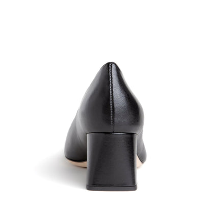 Corina Block Heel Women's Black Patent Leather Pump Heels by Beautiisoles – Don't Panic Shoes