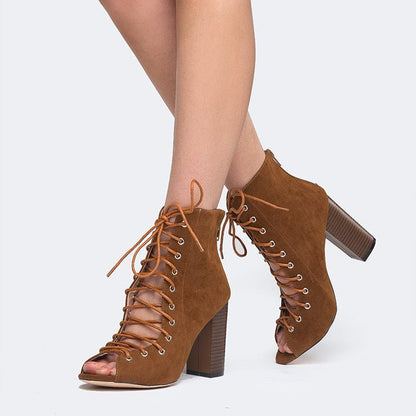 Corrine | Camel Suede Booties by J.Adams – Don't Panic Shoes