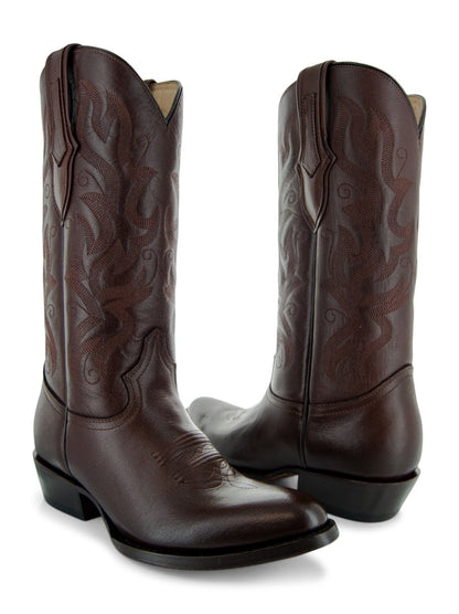 Cowboy Dress Boots | Mens Classic Round - Toe Boots (H7001 - Brown) Cowboy Boots by Soto Boots – Don't Panic Shoes