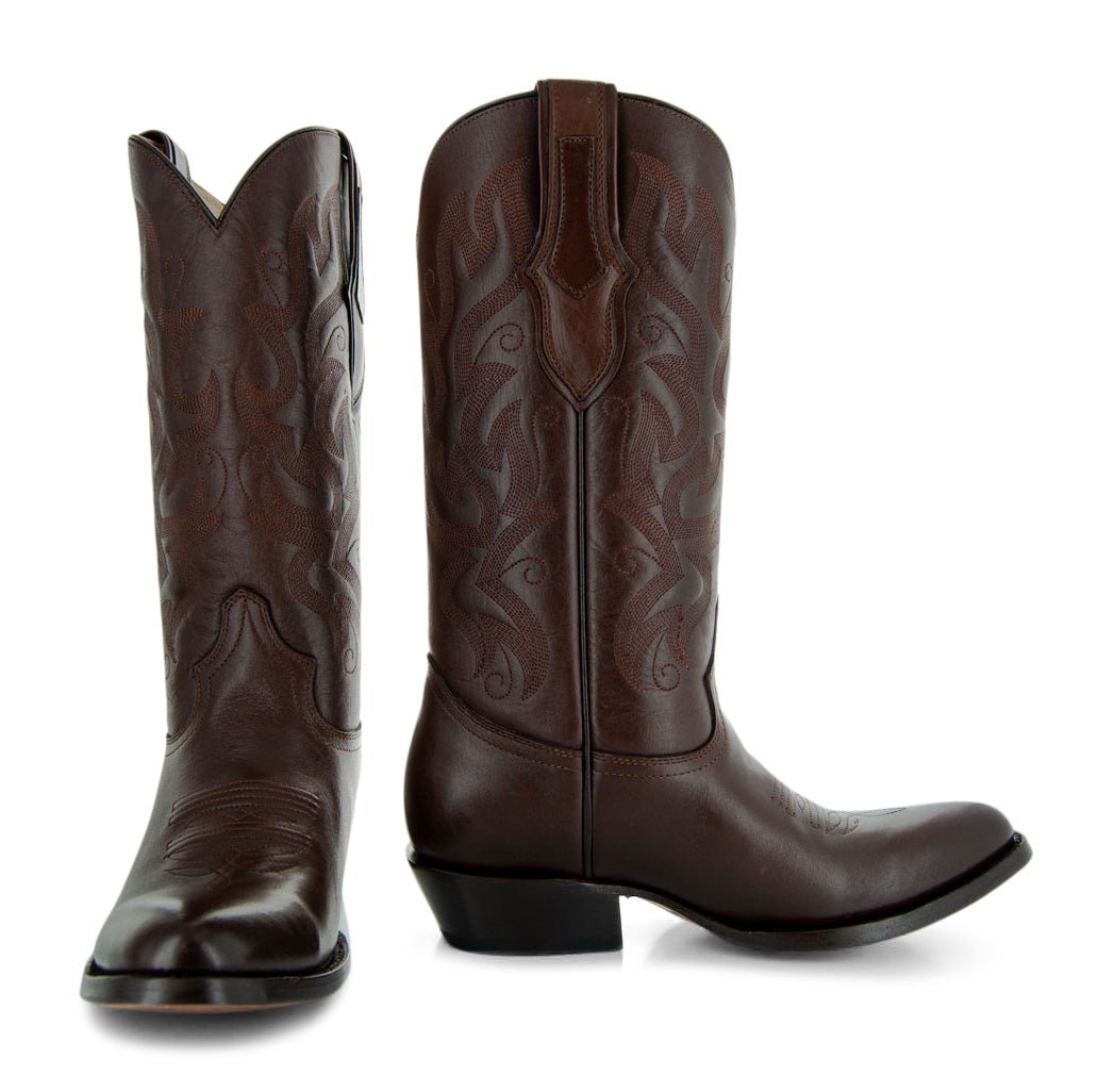 Cowboy Dress Boots | Mens Classic Round - Toe Boots (H7001 - Brown) Cowboy Boots by Soto Boots – Don't Panic Shoes