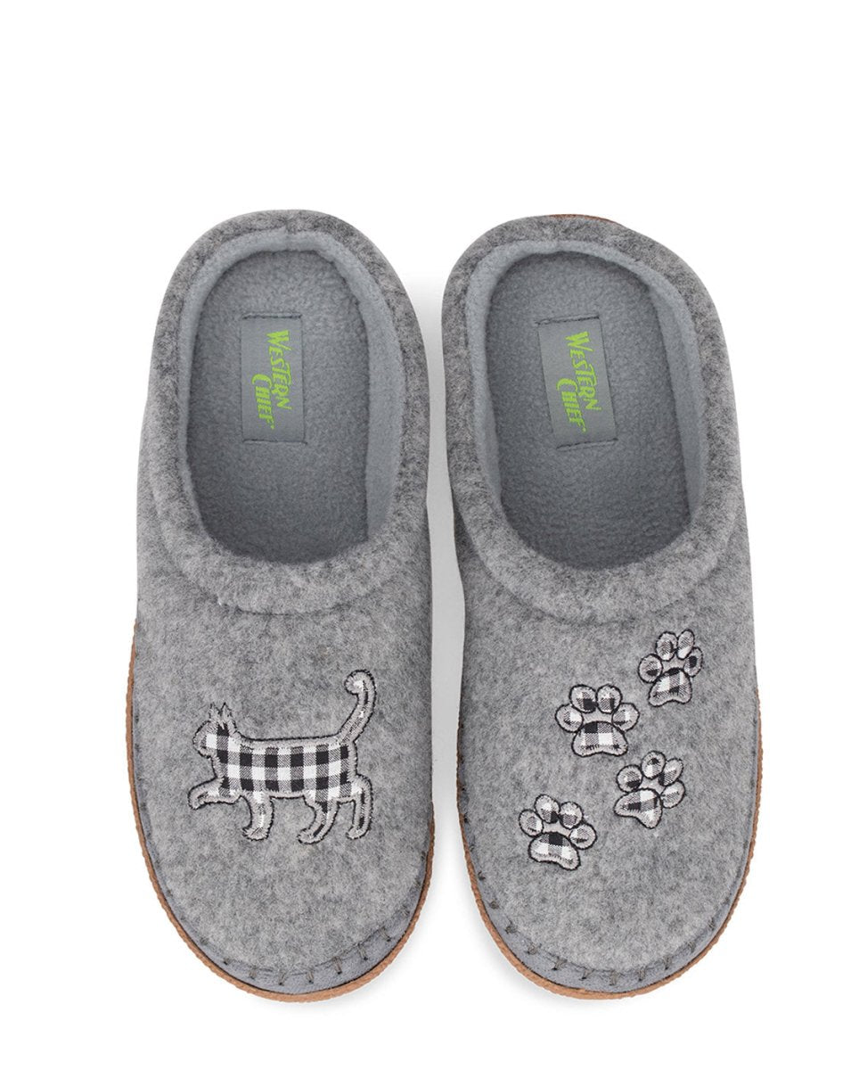 Cozy Cat SlipperS Women’s Vegan Wool Plush Fleece Gray Slippers by Western Chief Women's Sale – Don't Panic Shoes