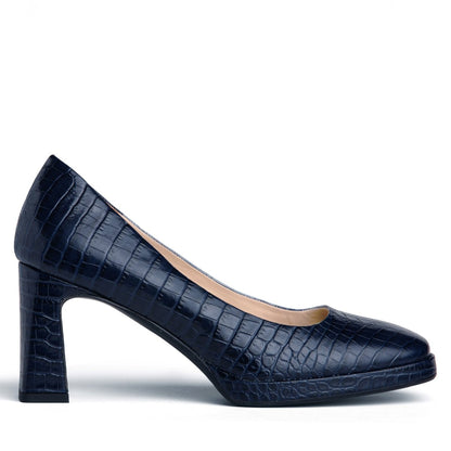 CriStina Women’s Navy Embossed Crocodile Leather Pump Heels by Beautiisoles – Don't Panic Shoes