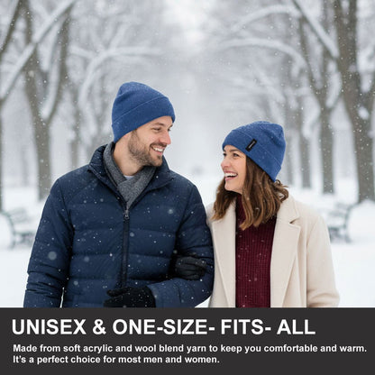 Cuffed Winter Beanie Unisex Wool Blend Acrylic Nylon Cold Weather Knit Cap Men And Women Knitted Winter Beanie Hat by Creekli – Don't Panic Shoes