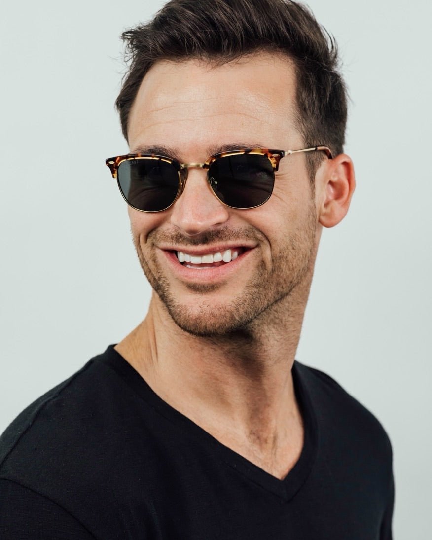 Culloden Sunglasses Tortoise Acetate And Metal Blue Grey Sunglasses by Out East Eyewear – Don't Panic Shoes