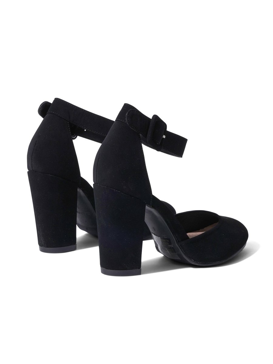 Cuppy | Black Nubuck Heels by J.Adams – Don't Panic Shoes