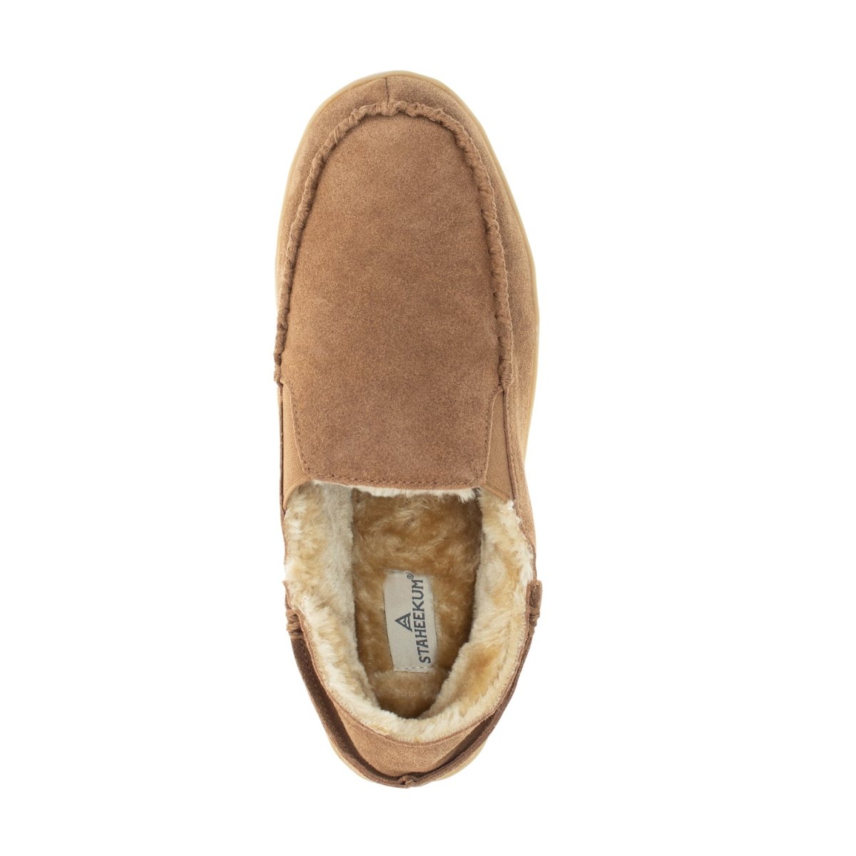CurbSide Slipper Men’s Suede Wheat Lined Cushioned Insole Staheekum Men's Slippers by Staheekum Men's – Don't Panic Shoes