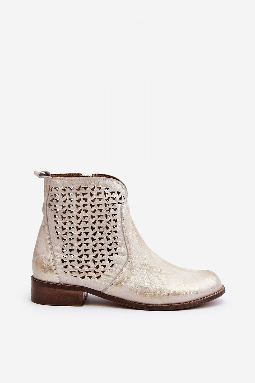 Velenna Openwork Leather Zip Boots