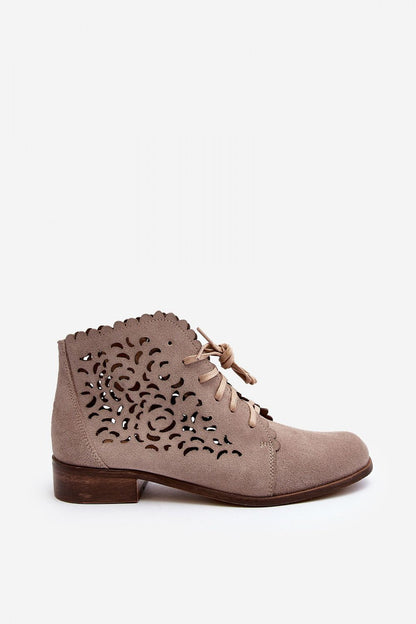 Caressa Suede Lace-Up Flat Boots