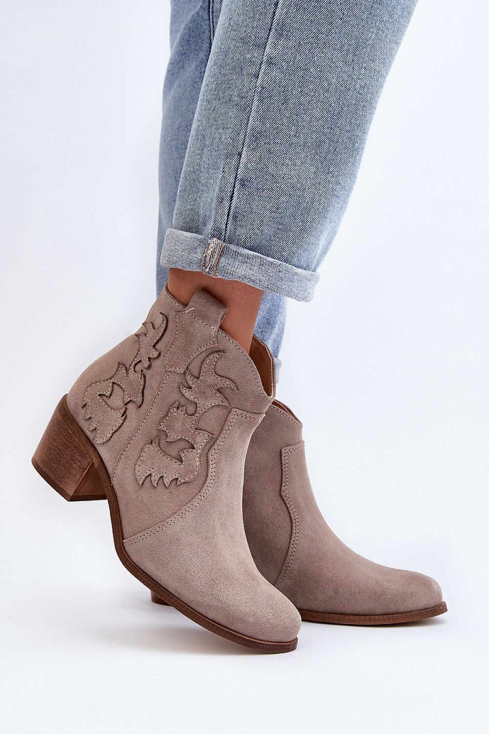Ellvane Classic Ankle Boots Women’s Suede Natural
