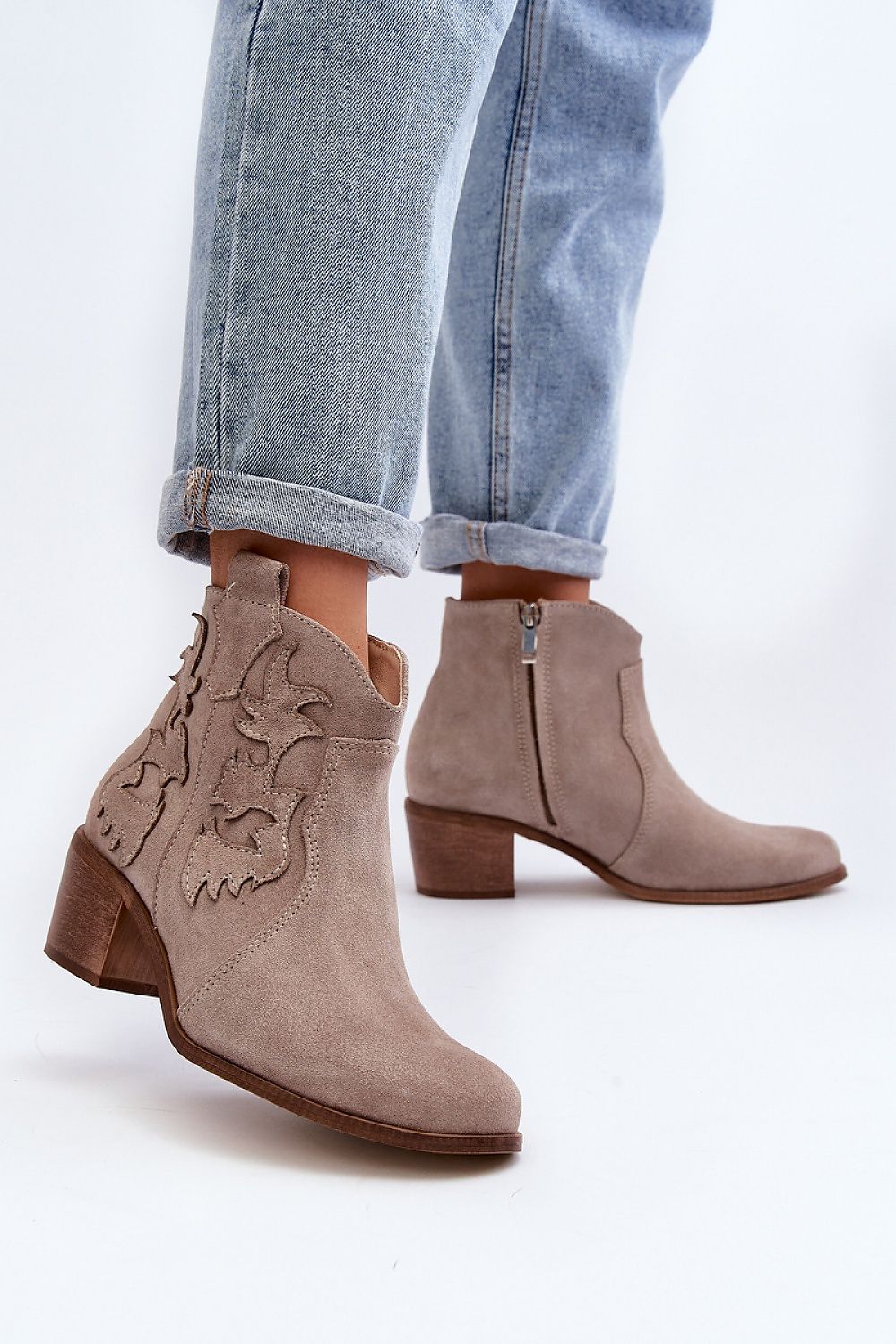 Ellvane Classic Ankle Boots Women’s Suede Natural