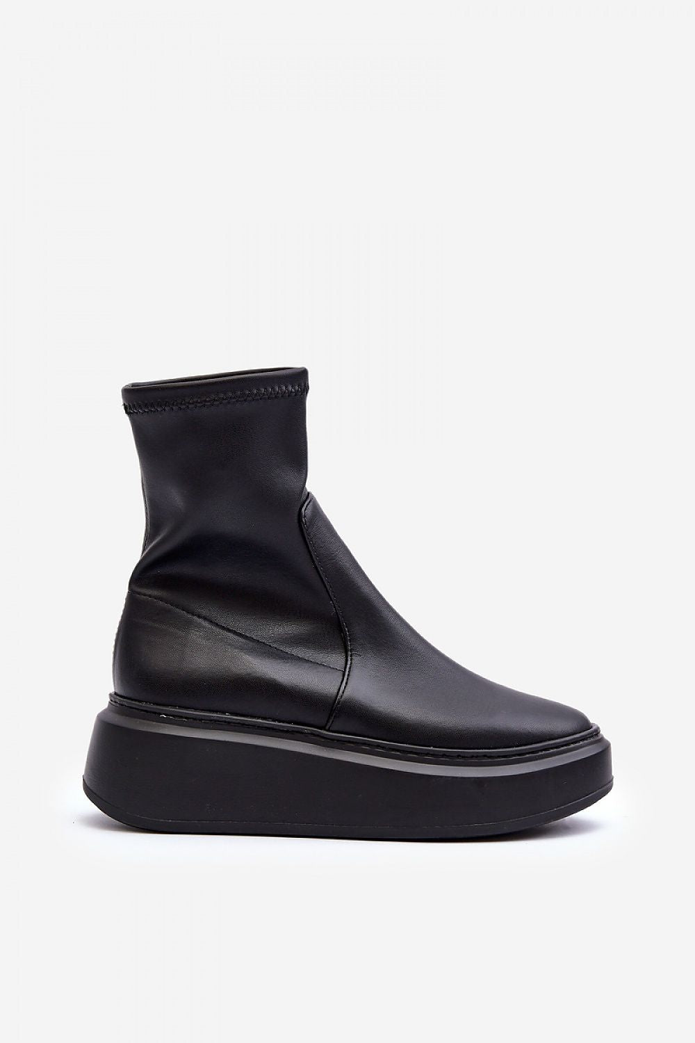 Zovela Leather Platform Slip-On Boots