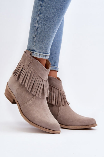 Tassava Suede Boots with Tassel Accent