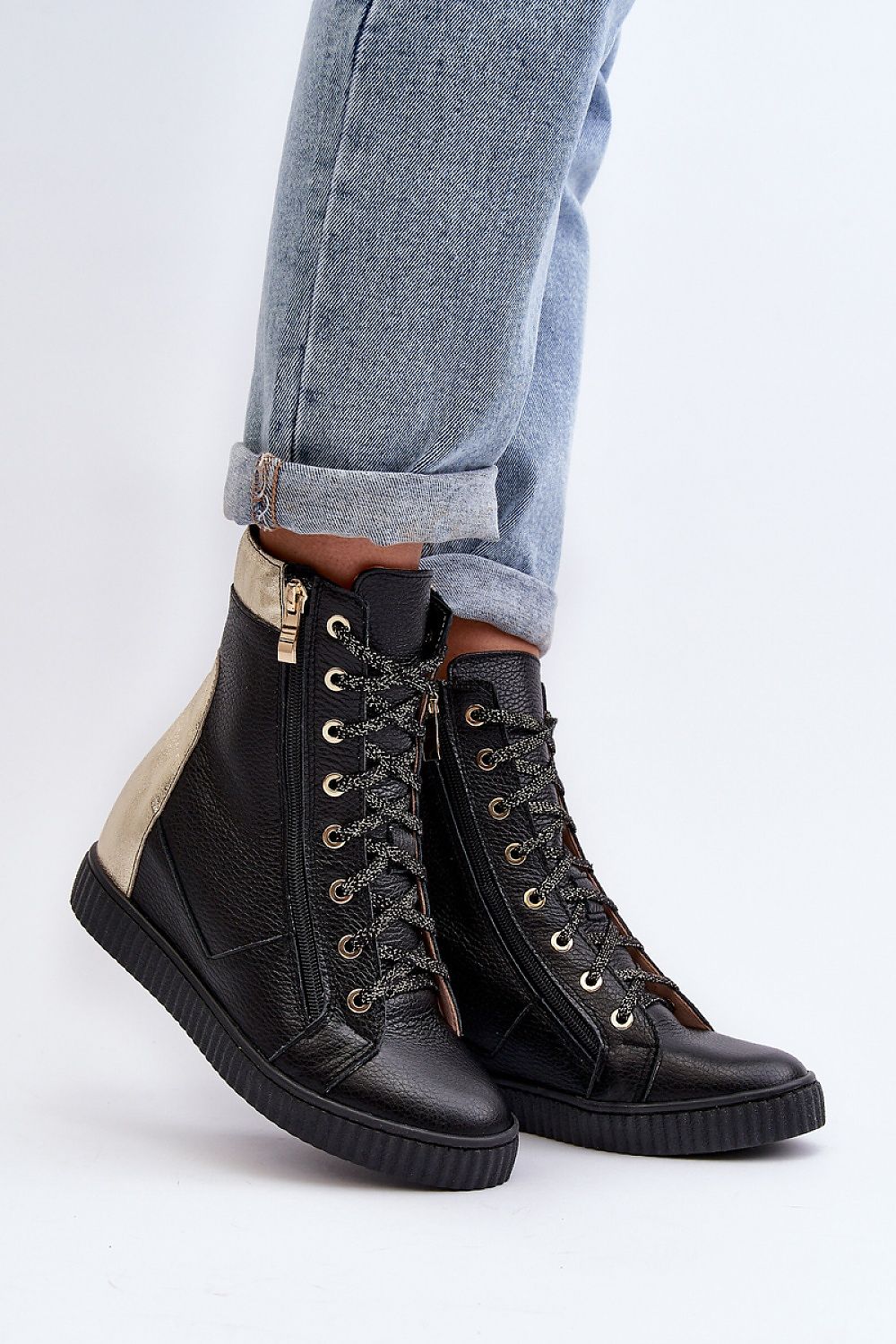 Revina Hidden Wedge Leather Sneakers