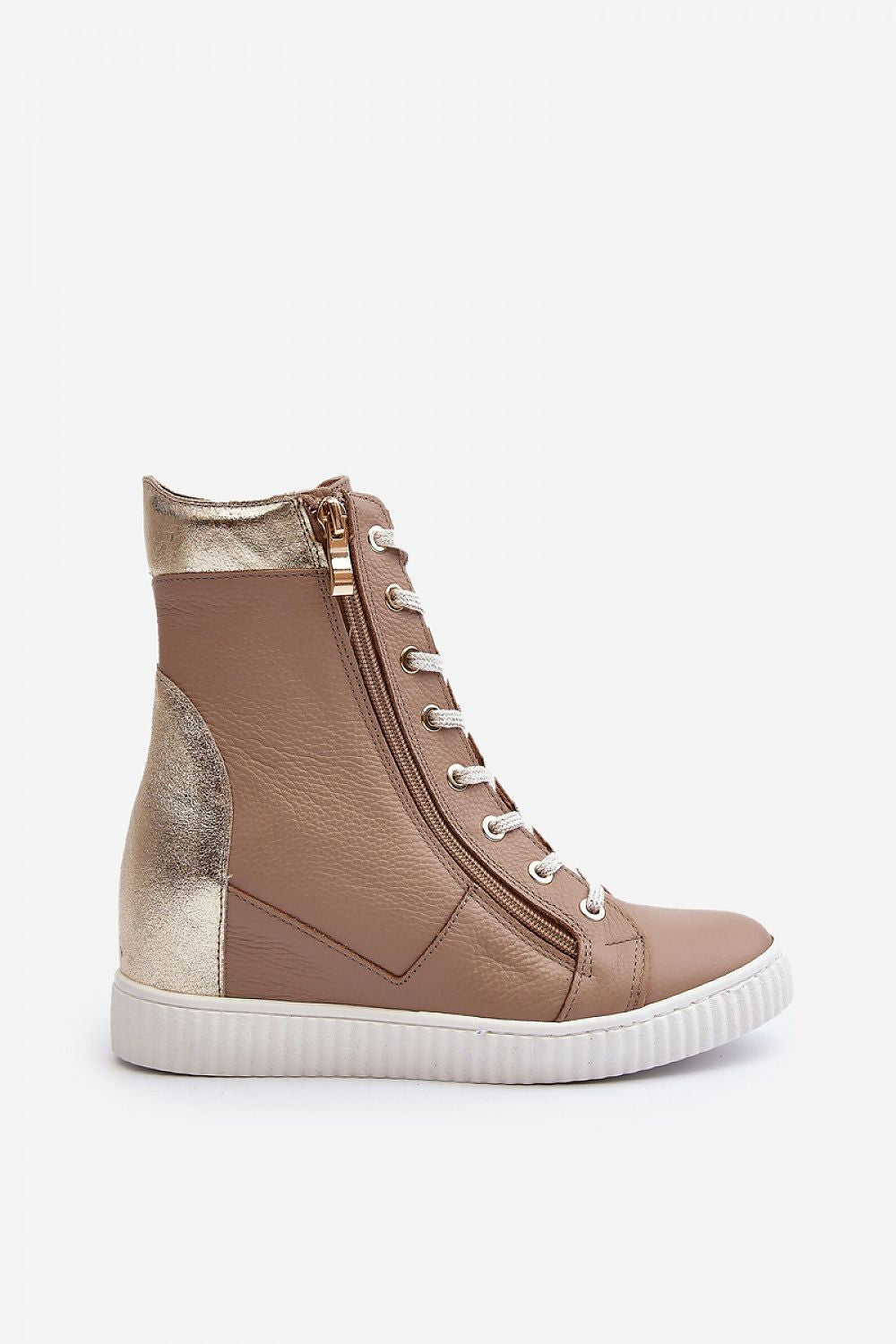 Revina Hidden Wedge Leather Sneakers