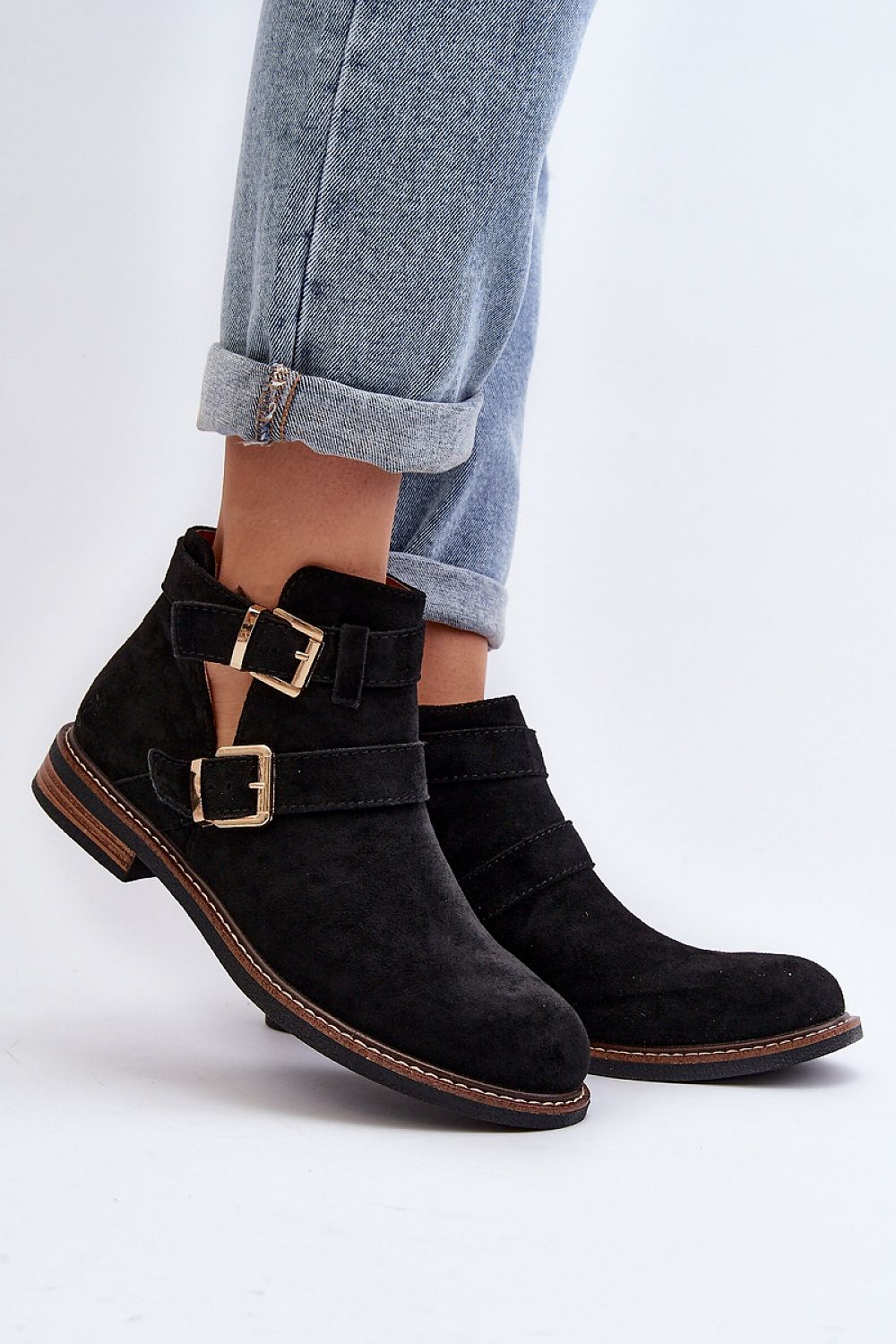 Velonna Suede Buckled Spring Boots