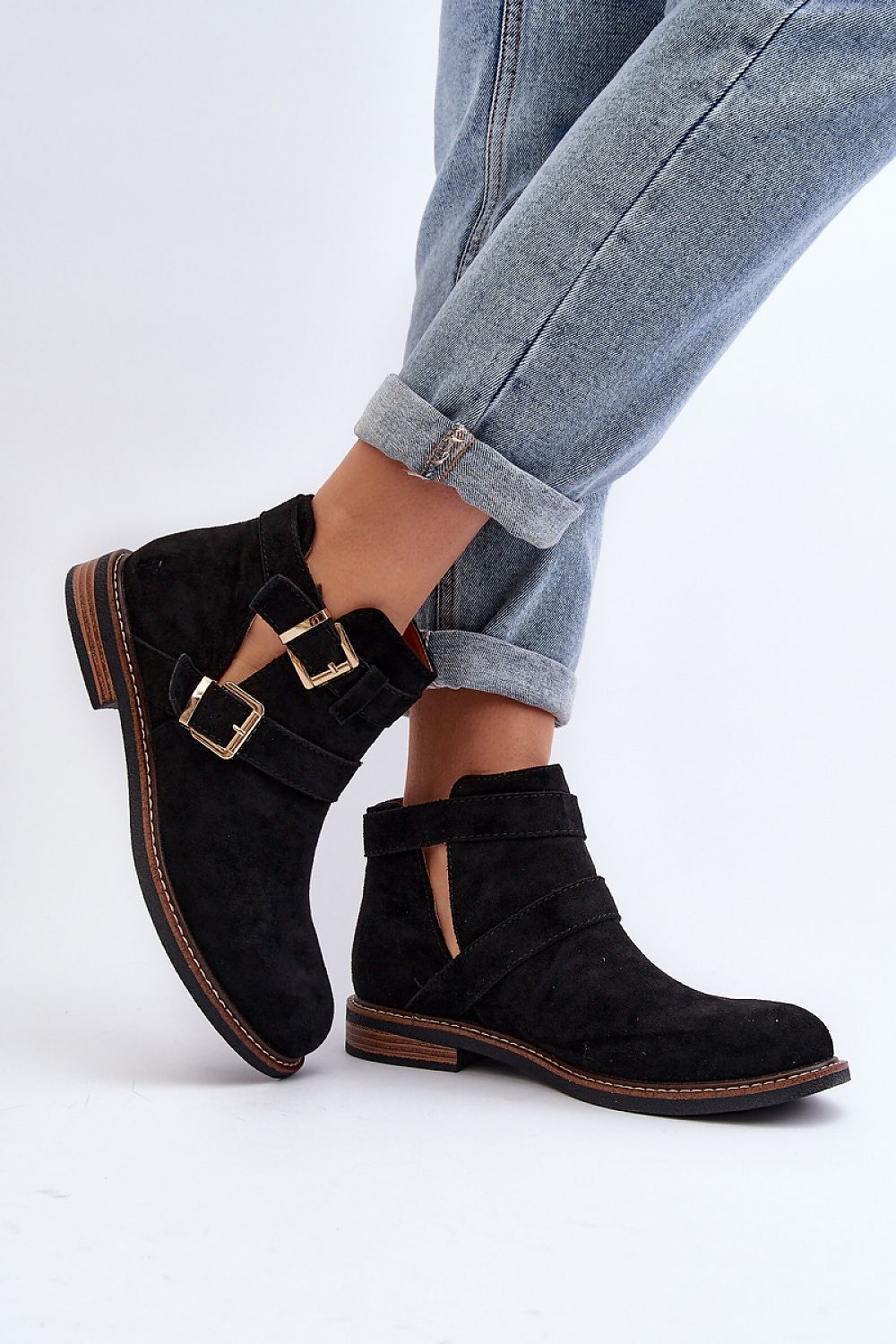 Velonna Suede Buckled Spring Boots