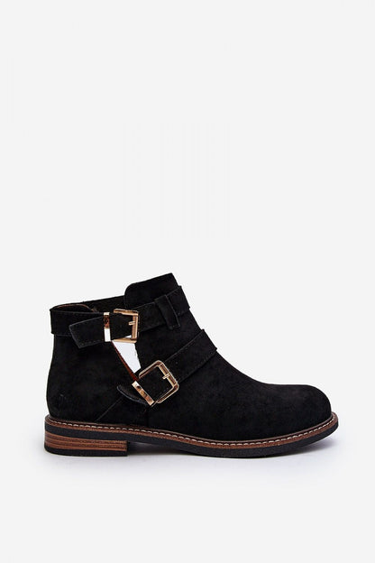 Velonna Suede Buckled Spring Boots