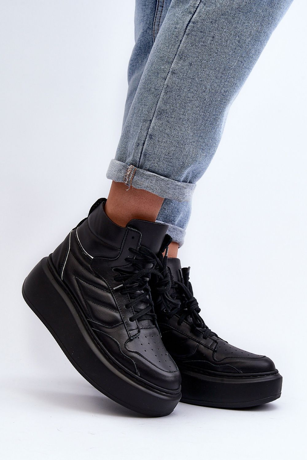 Valonne Leather Platform Trainers
