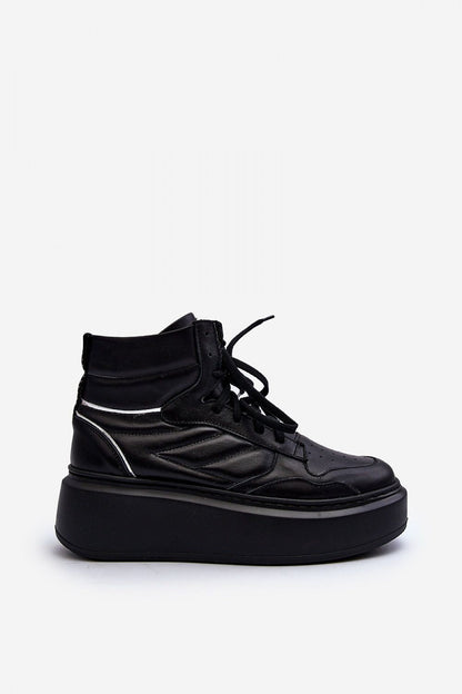 Valonne Leather Platform Trainers