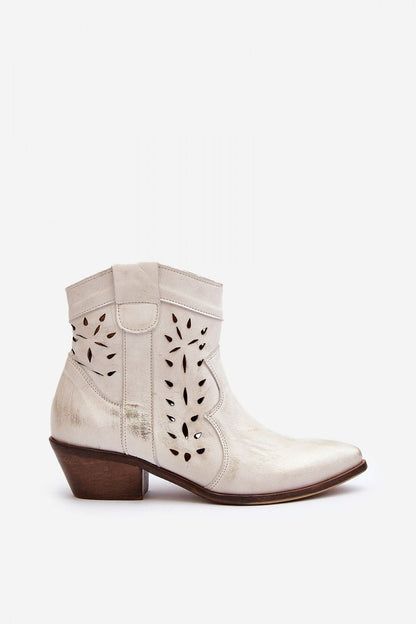 Riverta Leather Western Ankle Boots