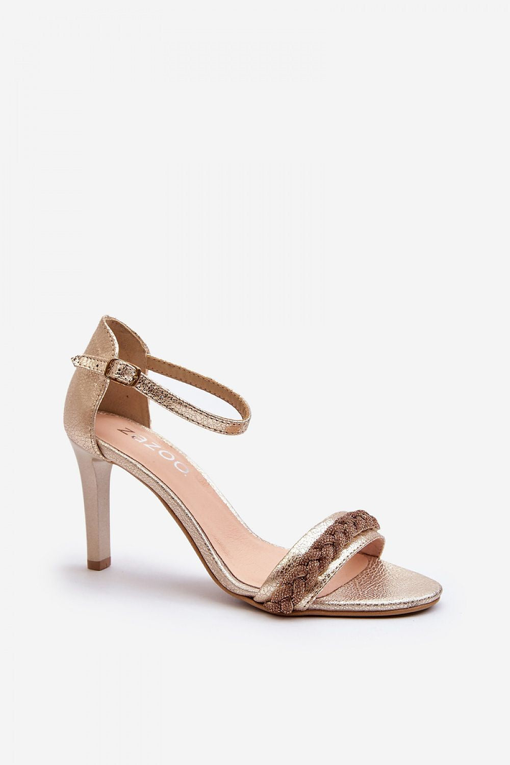 Elvarisse Zirconia Leather Stiletto Sandals