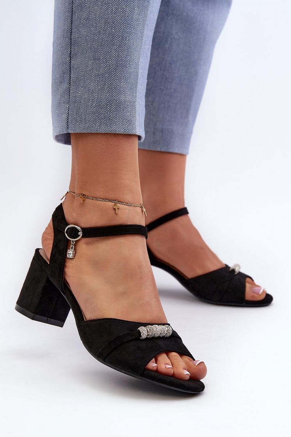 Avenari Soft Suede Embellished Sandals
