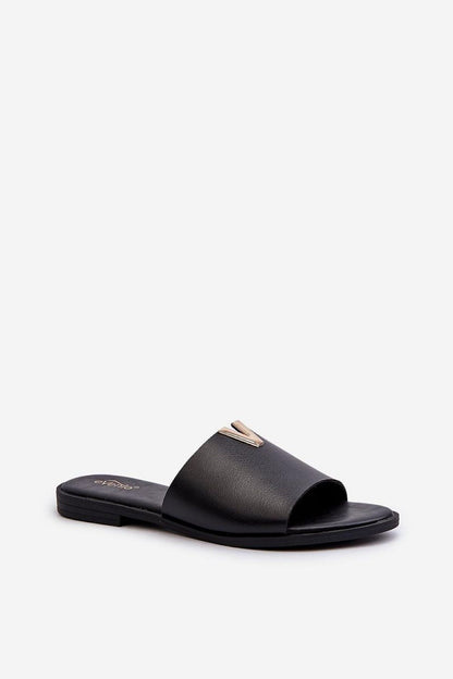 Talvera Flat Slides with Gold Detail