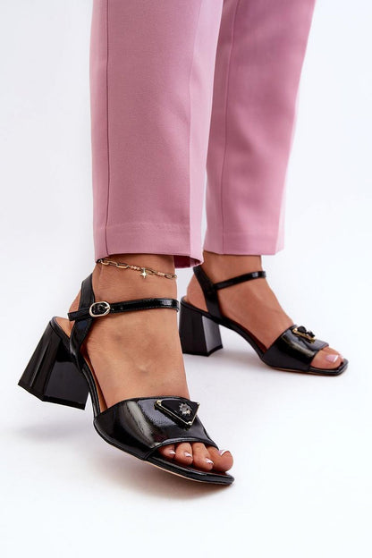 Cirellia Gloss Block Heel Sandals