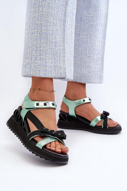 Aurelline Strap Bow Wedge Sandals