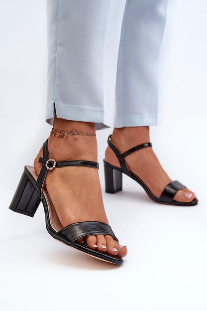 Zarellia Metallic Strap Post Heel Sandals