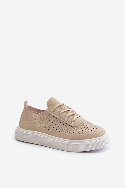 Ferossa Openwork Platform Sneakers Vegan Leather Breathable